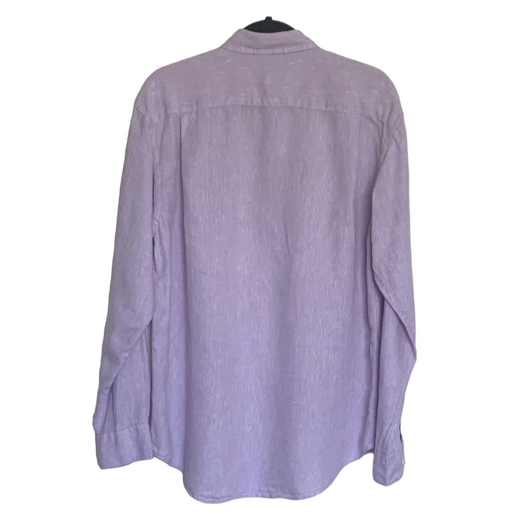 Jos.A.Bank Reserve Men’s 100% Linen Purple  Long Sleeve Shirt Size Medium - Picture 2 of 5